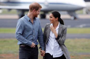 Prince Harry Duke of Sussex and Meghan Duchess of Sussex arrive at Dubbo Airport on October 17 2018
