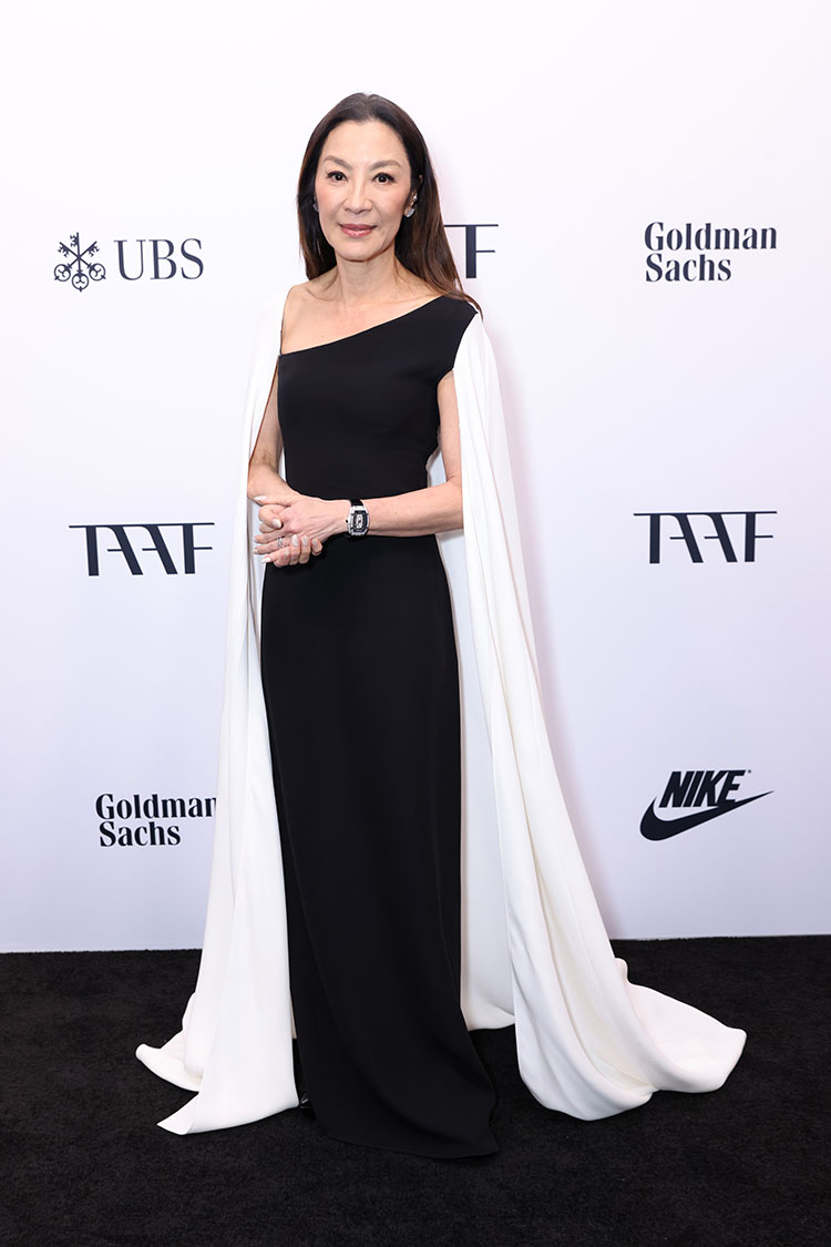 Michelle Yeoh, Valentino, TAAF Heritage Heroes Awards Dinner, Michelle Yeoh Valentino, Michelle Yeoh TAAF Heritage Heroes Awards Dinner, Black and White Dress, Valentino Pre-Fall 2023, 