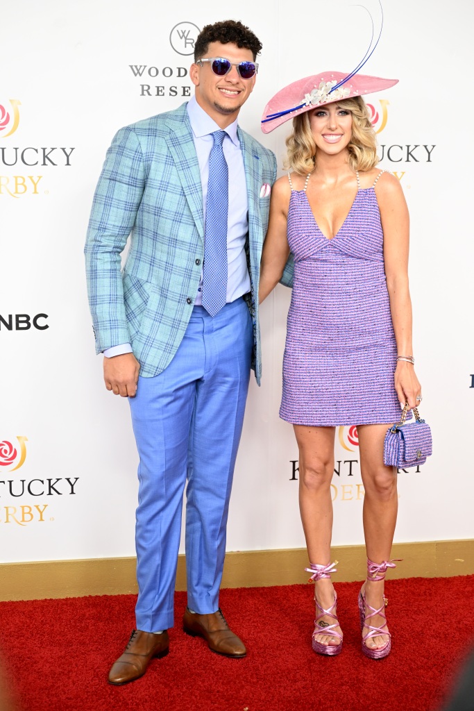 Patrick Mahomes and Brittany Mahomes attends the 149th Kentucky Derby at Churchill Downs on May 06, 2023 in Louisville, Kentucky. (Photo by Stephen J. Cohen/Getty Images)