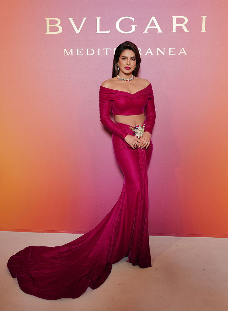 Priyanka Chopra Wore Miss Sohee Couture To The Bulgari Mediterranea High Jewelry Event