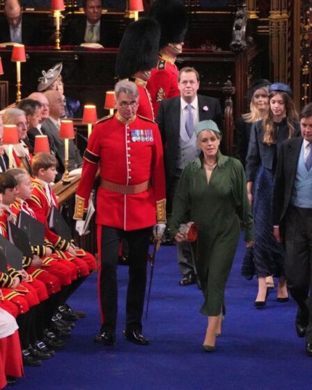 Laura Lopes, Queen Camilla's daughter arrives at Westminster Abbey in central London on May 6, 2023, ahead of the coronations of Britain's King Charles III and Britain's Camilla, Queen Consort.