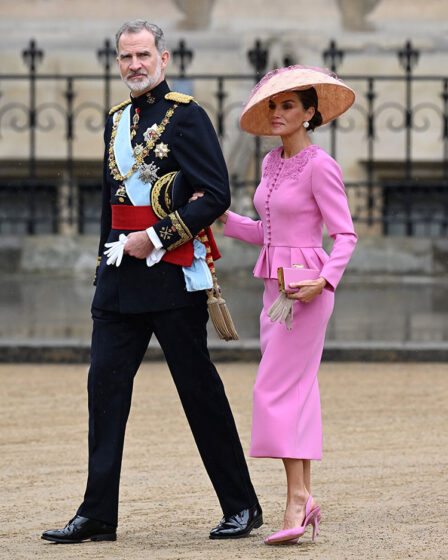 Queen Letizia of Spain Wore Carolina Herrera To The Coronation of King Charles III 

Barbiecore

Pink dress