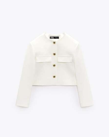 Zara white and gold jacket