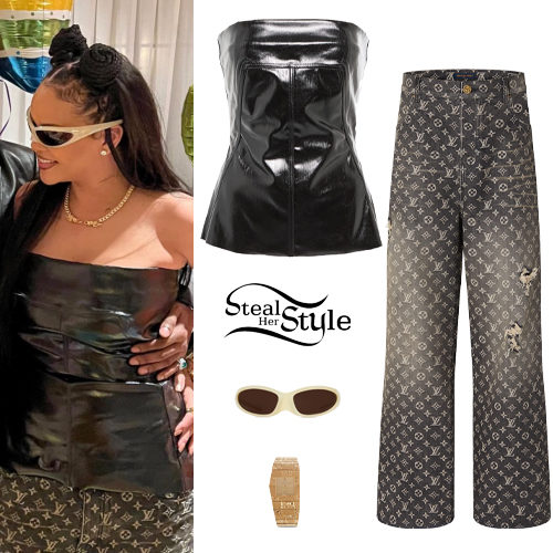 Rihanna: Black Corset, Graphic Jeans