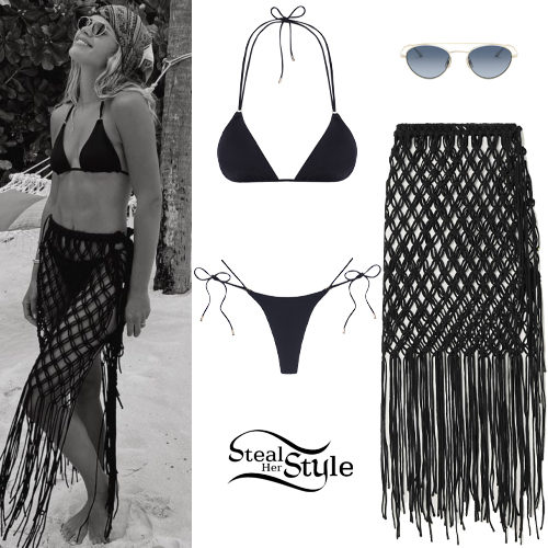 Sofia Richie: Black Bikini and Skirt