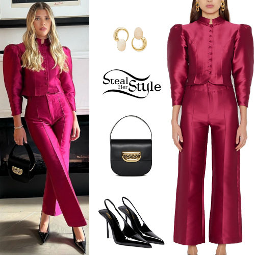 Sofia Richie: Pink Blouse and Pants