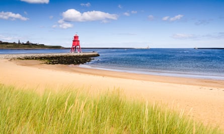 The Groyne Lighthouse at South Shields sits in the mouth of the River Tyne