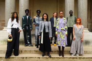 Models wearing designs by Internation Woolmark prize finalists this week in Paris.