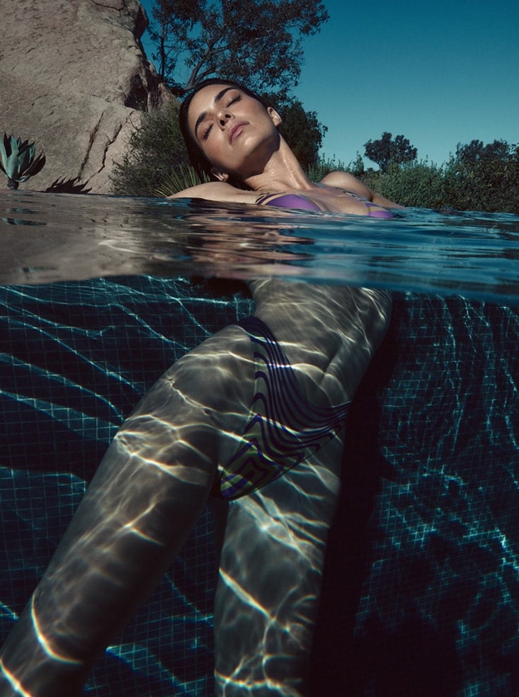 Kendall Jenner wears a Jean Paul Gaultier bikini for Fwrd's summer 2023 campaign.