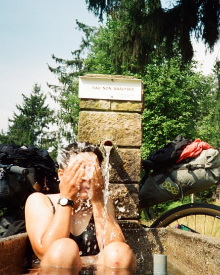 Anna washing in a fountain, Vosges mountains, France