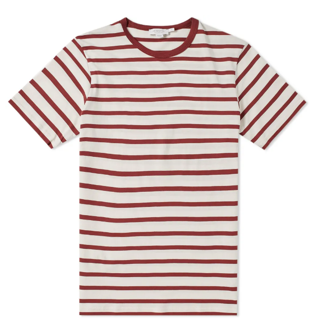 sunspel breton stripe red tee summer work wardrobe