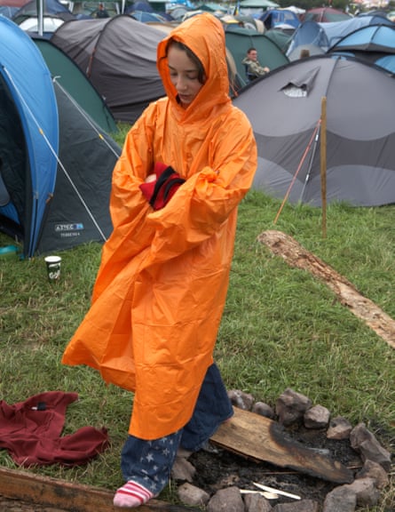 Girl in orange mac