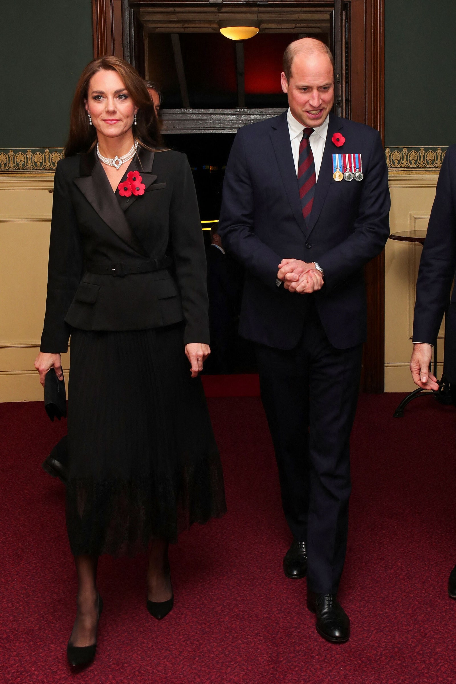 The Princess of Wales in the black version of the SelfPortrait blazer dress at the Festival of Remembrance in 2022.