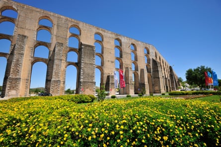 The 16th-century Amoreira aqueduct in Elvas, Alentejo