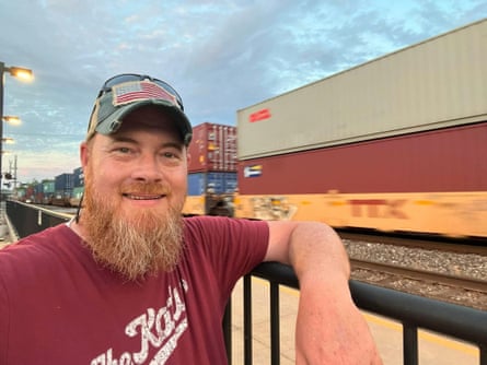 The Virtual Railfan CEO and founder, Michael Cyr, with a train in LaPlata last year.