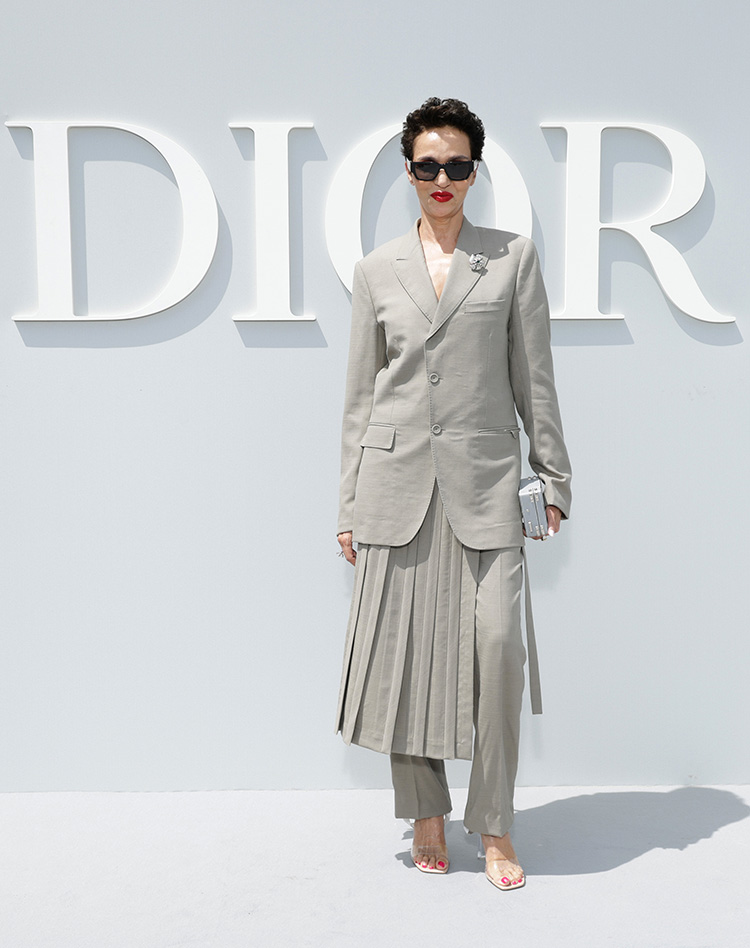 Farida Khelfa attends the Dior Homme Menswear Spring/Summer 2024 