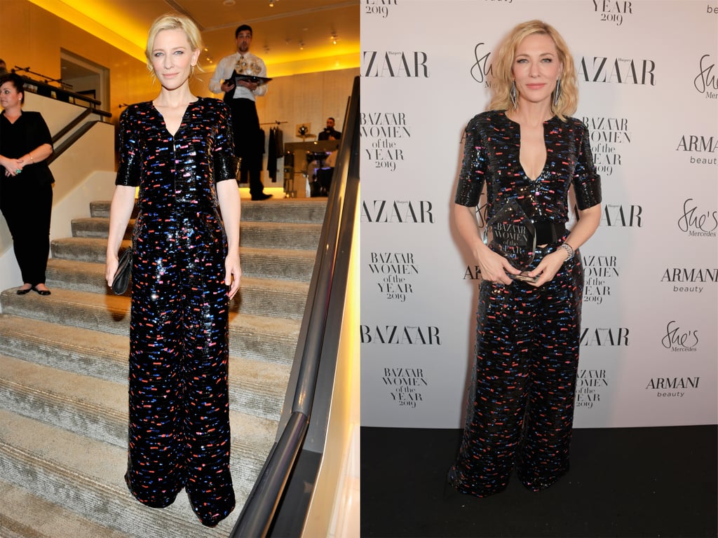 Cate Blanchett Rewearing a Giorgio Armani Sequin Jumpsuit