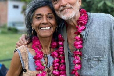 Veena Torchia and her husband in India