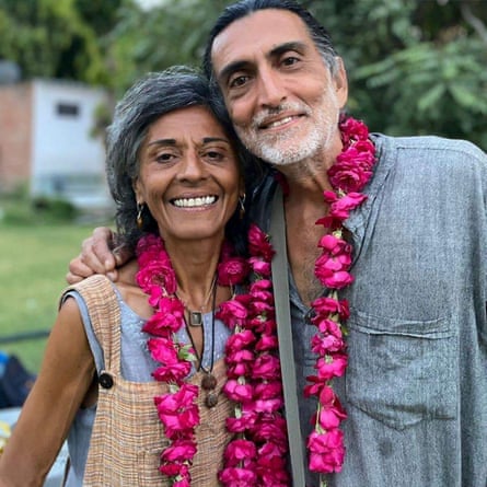 Veena Torchia and her husband in India