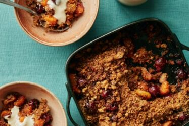 Anna Higham’s cherry and apricot brown betty.