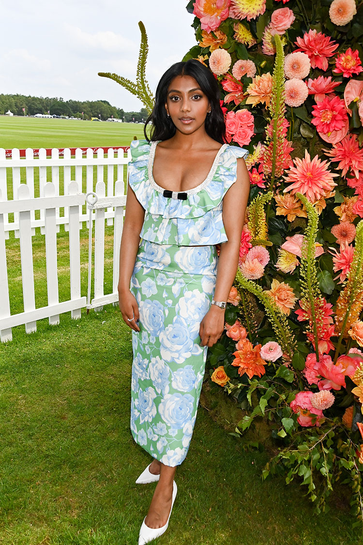 Charithra Chandran Wore SHUSHU/TONG The Cartier Queen's Cup Polo 2023