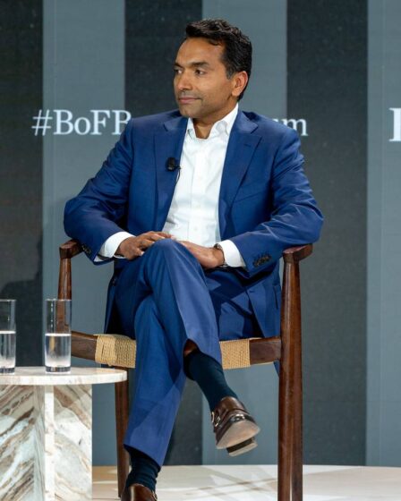 Bolt CEO Maju Kuruvilla on stage at The Business of Beauty Global Forum