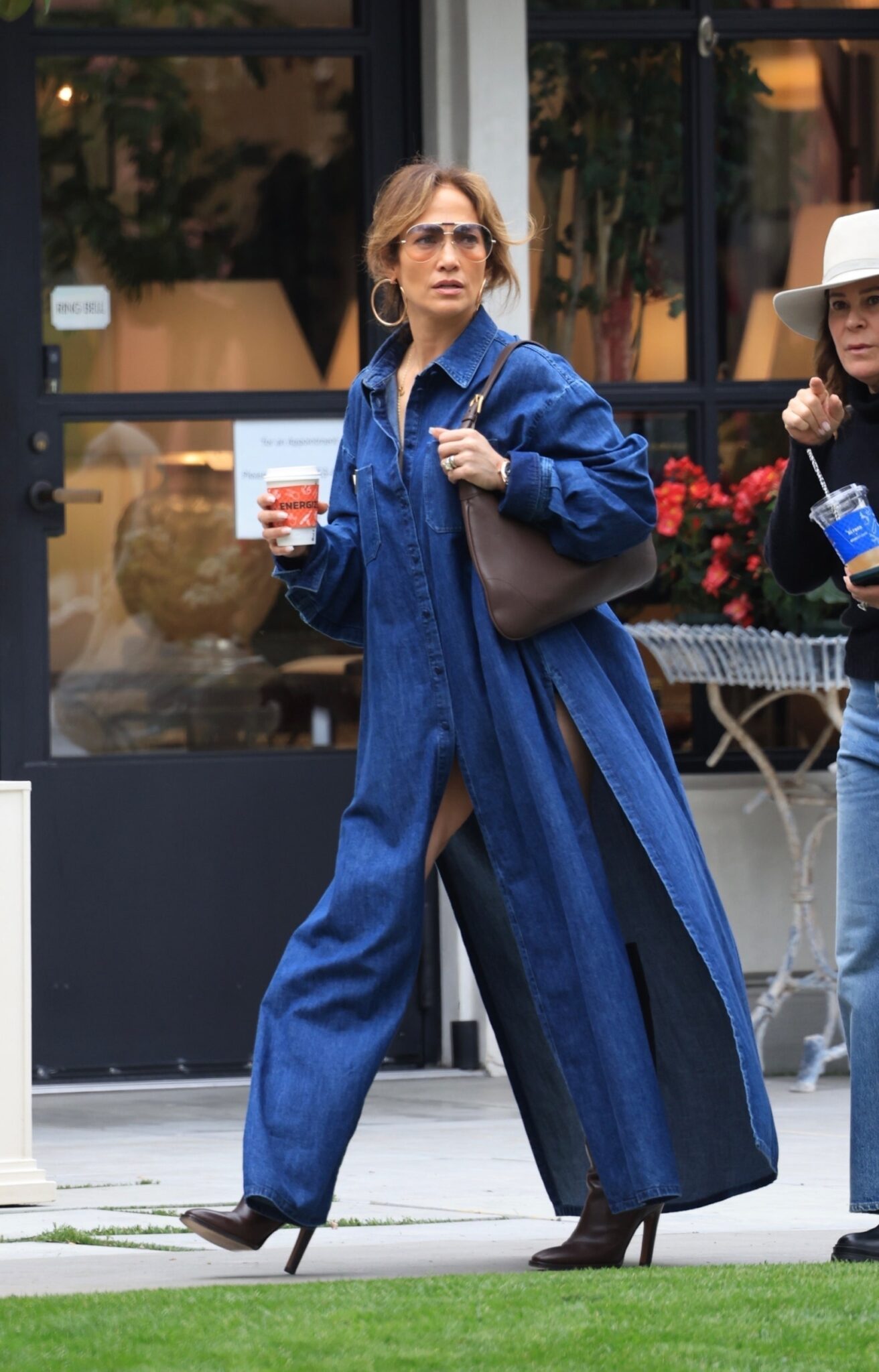 Jennifer Lopez Wore A Mammoth Denim Dress With Bum-Baring Slits - Fashnfly