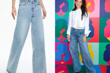Katie Holmes' Alice + Olivia Trish Mid Rise Baggy Jeans