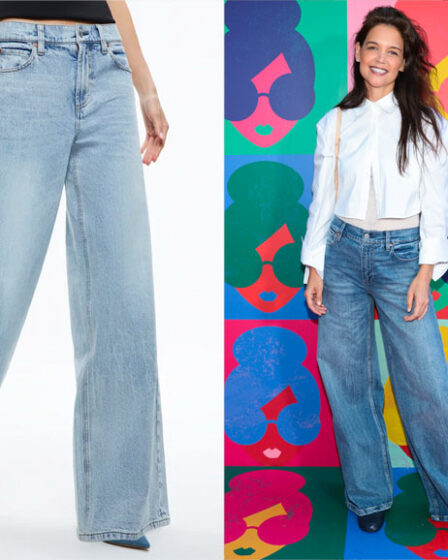 Katie Holmes' Alice + Olivia Trish Mid Rise Baggy Jeans