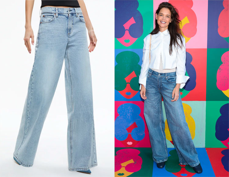 Katie Holmes' Alice + Olivia Trish Mid Rise Baggy Jeans - Fashnfly
