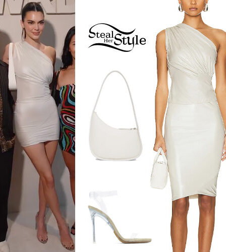 Kendall Jenner: Off-White Blouse and Mini Skirt