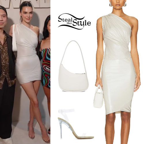Kendall Jenner: Off-White Blouse and Mini Skirt