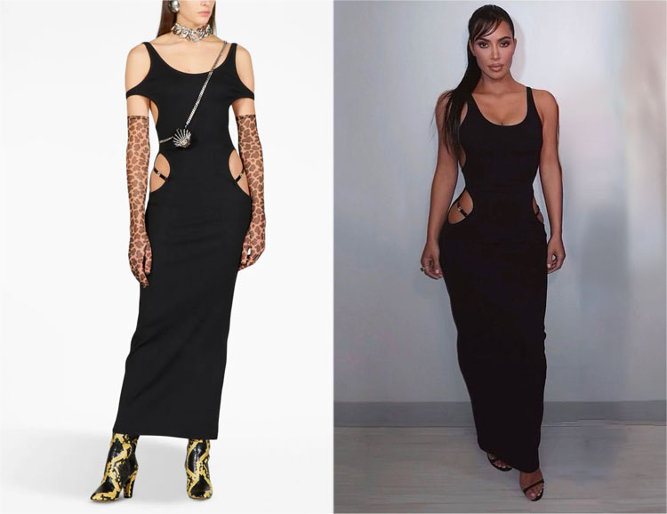 Kim Kardashian's Gucci G Square Cut-Out Maxi Dress