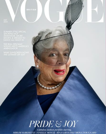 Miriam Margolyes on the cover of British Vogue’s July cover