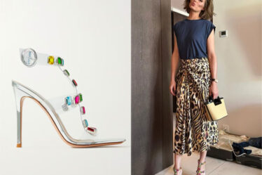 Olivia Palermo's Gianvito Rossi Crystal Embellished PVC Sandals