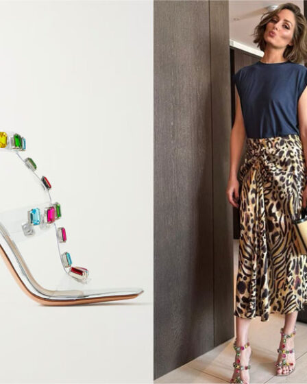 Olivia Palermo's Gianvito Rossi Crystal Embellished PVC Sandals