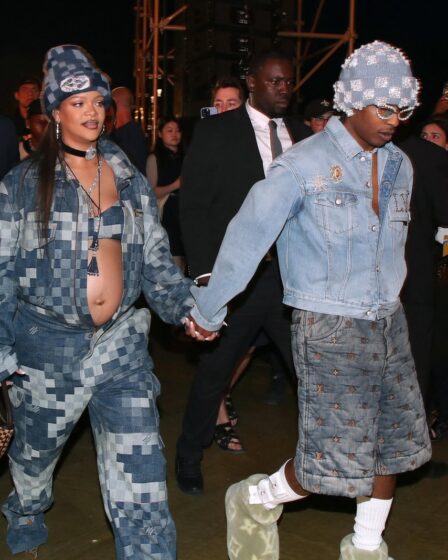 Rihanna and AAP Rocky at the Louis Vuitton men's show in Paris.