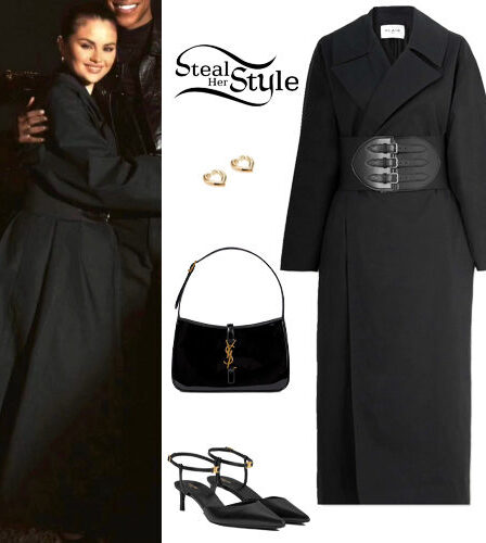 Selena Gomez: Black Coat and Pumps