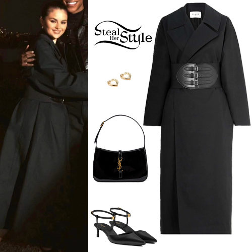 Selena Gomez: Black Coat and Pumps