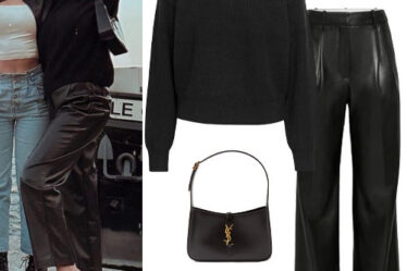 Selena Gomez: Black Sweater and Pants