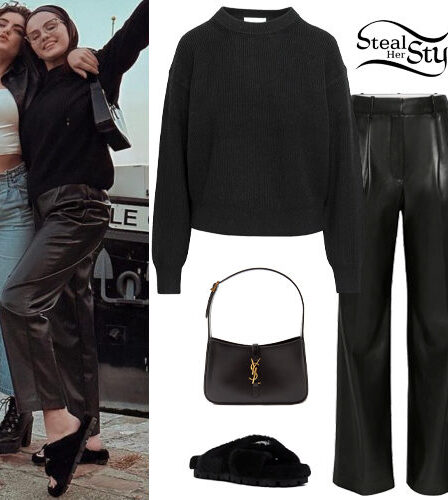 Selena Gomez: Black Sweater and Pants