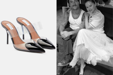 Selena Gomez's Alaïa Coeur Patent Leather Mules 