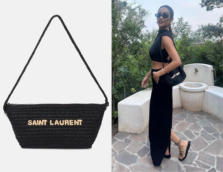 Shay Mitchell's Saint Laurent Le Rafia Logo Shoulder Bag