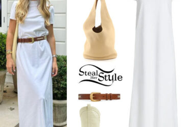 Sofia Richie: White Maxi Dress and Boots