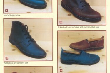 A page from Terry Brown’s Roosters catalogue, showing his handmade shoe designs