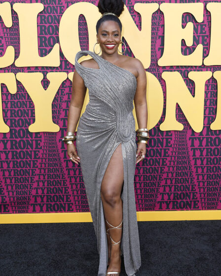 Teyonah Parris Wore Gaurav Gupta To The 'They Cloned Tyrone' LA Premiere