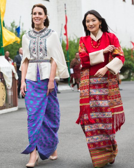The then Duchess of Cambridge and Queen Jetsun during the British royals' visit to Bhutan 2016.