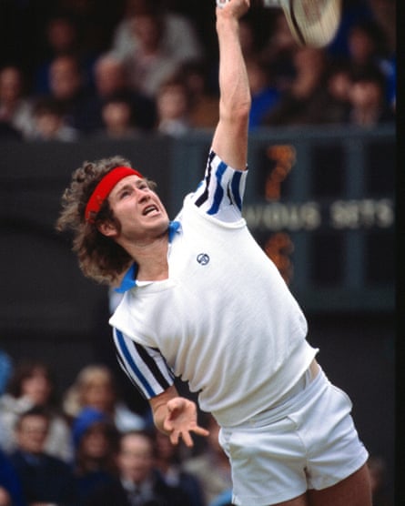 John McEnroe sporting Sergio Tacchini-branded clothes in the men’s final at Wimbledon in 1980
