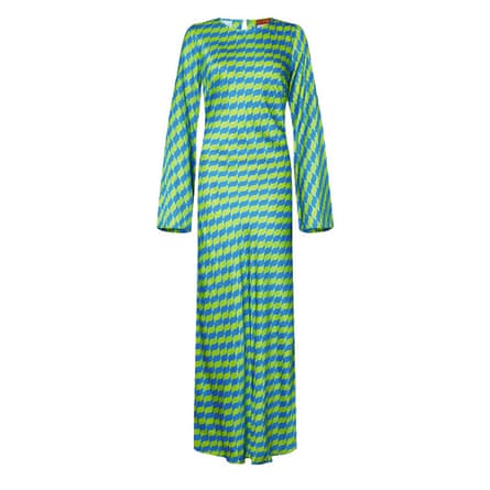 Green and blue geometric long sleeve £120, kitri.com PRINTED