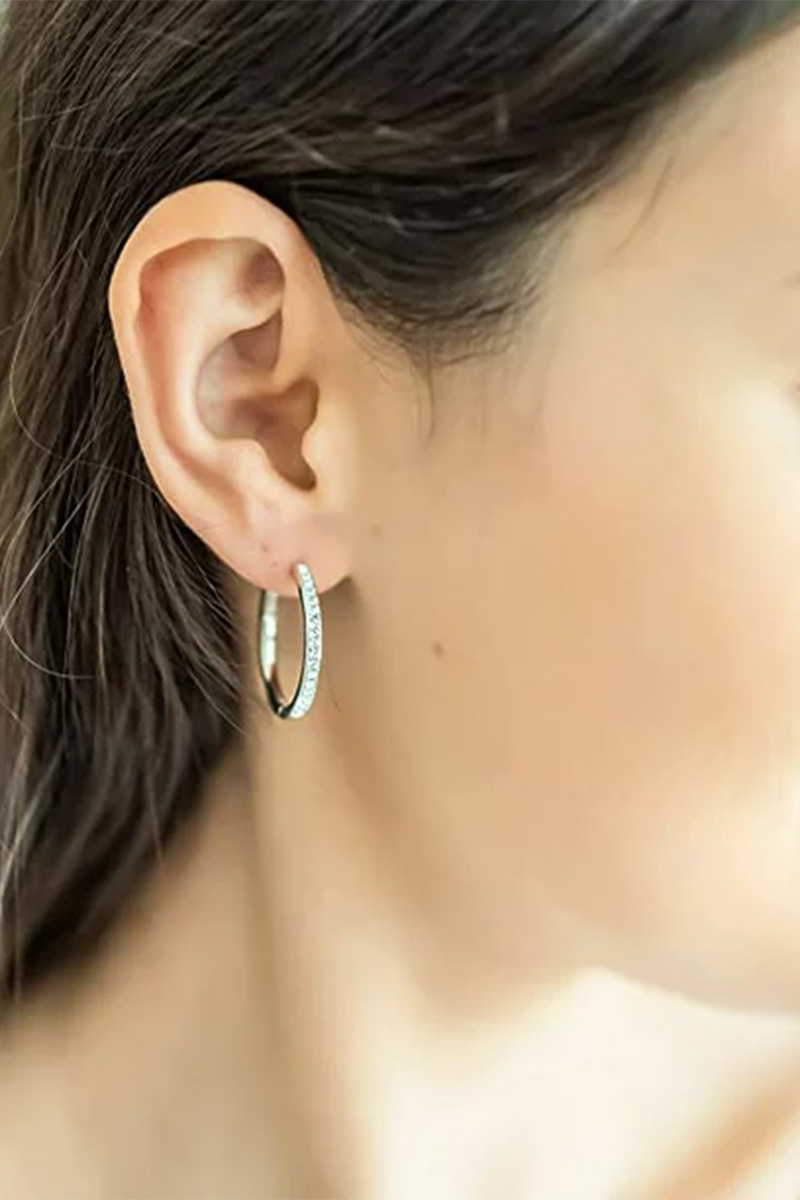 Crystal hoop earrings on sale at Walmart+ Week.